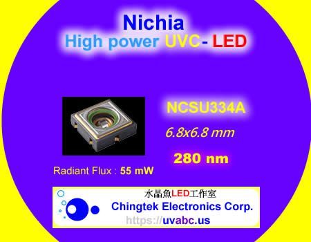 Technology - UVC deep UV LED ultraviolet light Handheld module/lamp - Industrial Pro. Nichia Series  (UVC 280 nm) For Industrial Diagnostic & Inspection / Fluorescence check - UV.Chingtek.net